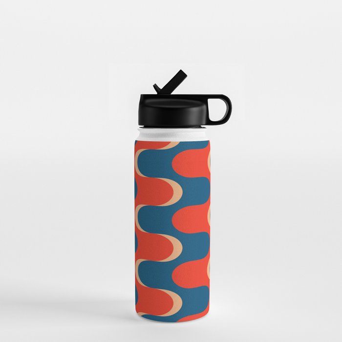 Retro groovy vintage 70s pattern Water Bottle Gallery Image 1