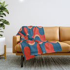 Retro groovy vintage 70s pattern Throw Blanket Gallery Image 1