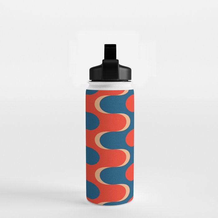 Retro groovy vintage 70s pattern Water Bottle Gallery Image 2