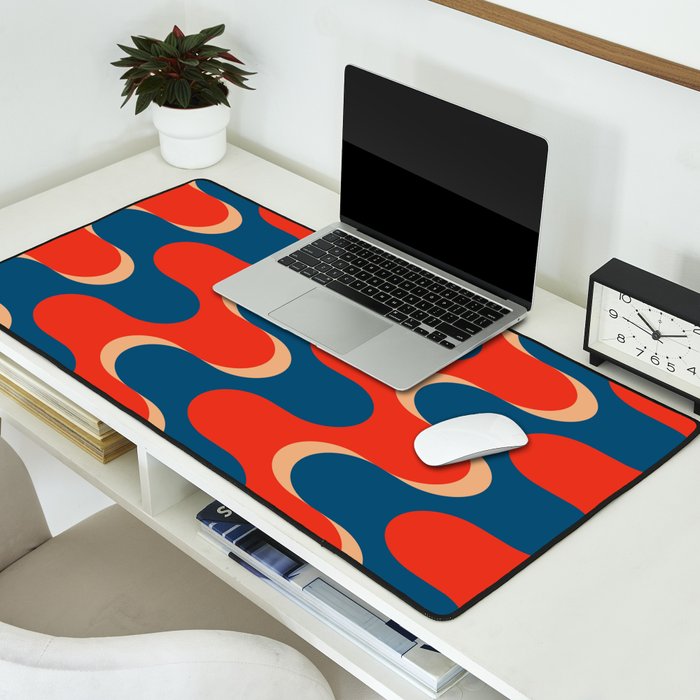 Retro groovy vintage 70s pattern Desk Mat Gallery Image 2