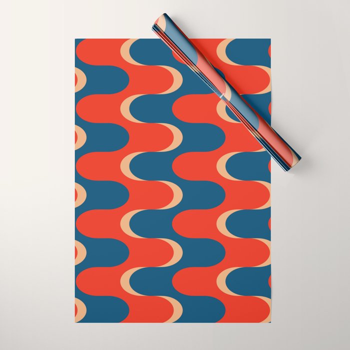 Retro groovy vintage 70s pattern Wrapping Paper Gallery Image 1
