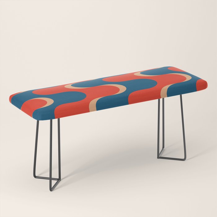 Retro groovy vintage 70s pattern Bench Gallery Image 1