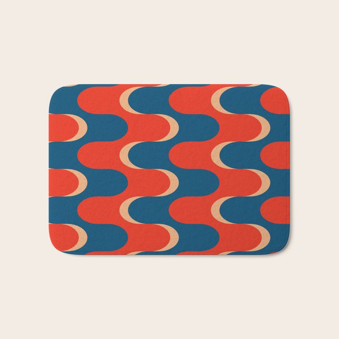 Retro groovy vintage 70s pattern Bath Mat Gallery Image 1
