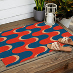 Retro groovy vintage 70s pattern Outdoor Rug Gallery Image 2