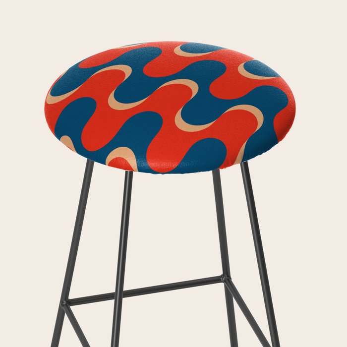 Retro groovy vintage 70s pattern Stool Gallery Image 2
