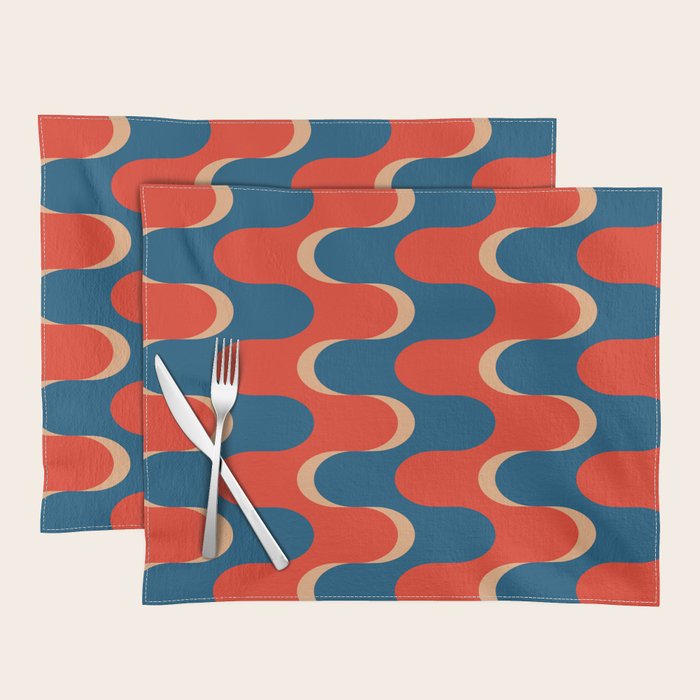 Retro groovy vintage 70s pattern Placemat
