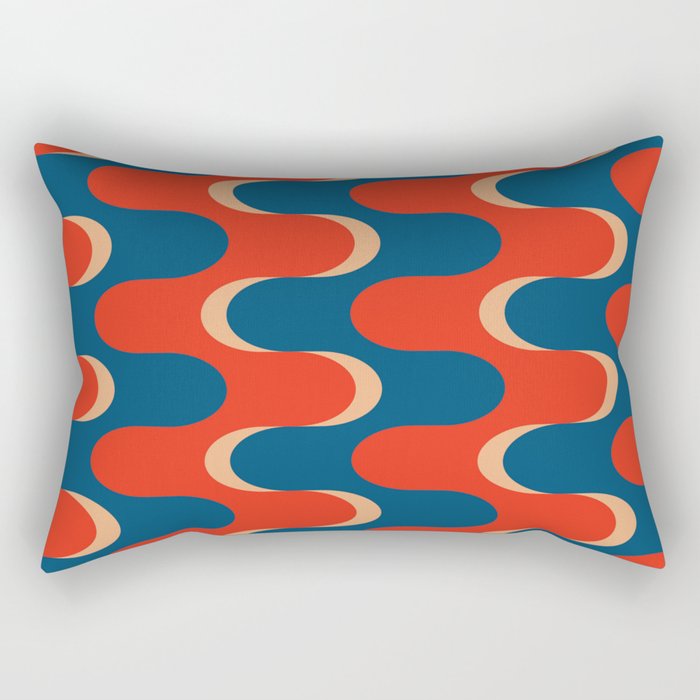Retro groovy vintage 70s pattern Rectangular Pillow Gallery Image 2