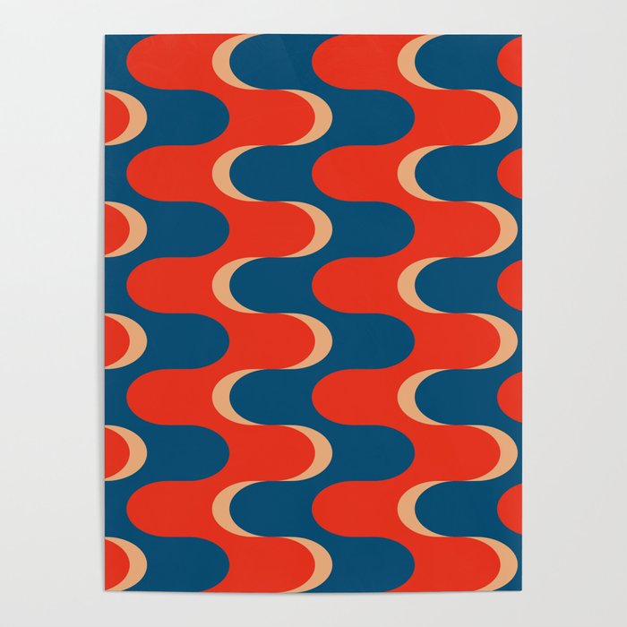Retro groovy vintage 70s pattern Poster Gallery Image 1