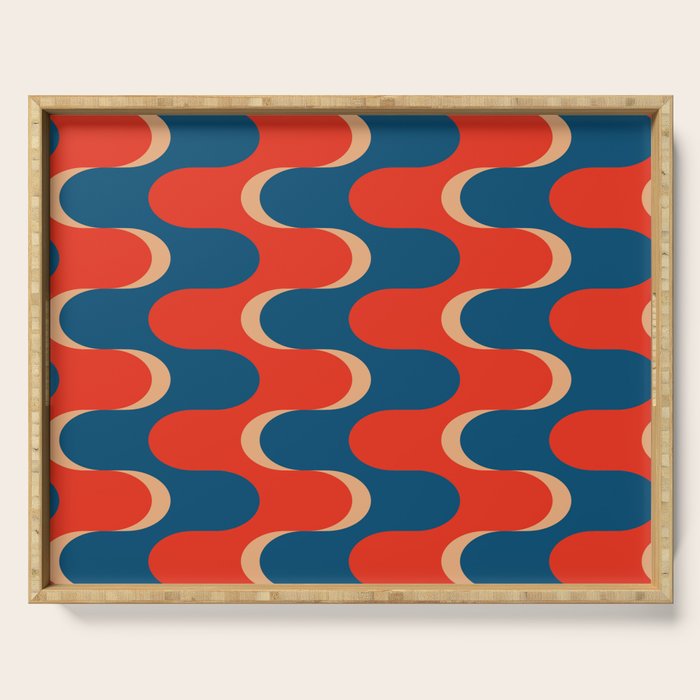 Retro groovy vintage 70s pattern Serving Tray Gallery Image 1