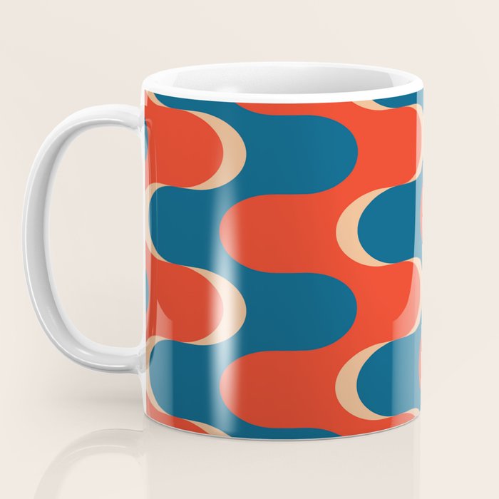 Retro groovy vintage 70s pattern Coffee Mug Gallery Image 3