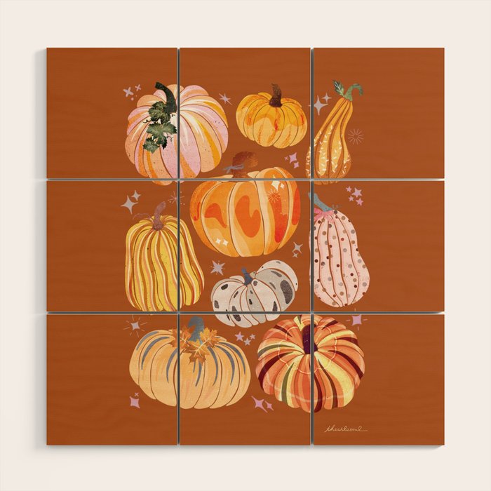 Pumpkins Galore Wood Wall Art Gallery Image 1