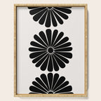 Retro Daisy Abstract I Black and White Bold Floral Serving Tray Gallery Image 1