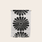 Retro Daisy Abstract I Black and White Bold Floral Wall Hanging Gallery Image 1
