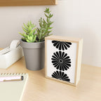 Retro Daisy Abstract I Black and White Bold Floral Mini Art Print Gallery Image 2
