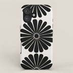 Retro Daisy Abstract I Black and White Bold Floral iPhone Case Gallery Image 1