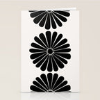 Retro Daisy Abstract I Black and White Bold Floral Stationery Card Gallery Image 2