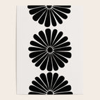 Retro Daisy Abstract I Black and White Bold Floral Poster Gallery Image 4