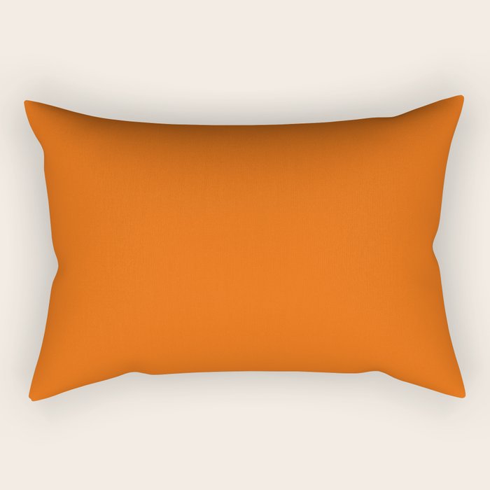 Orange Soda Solid Summer Party Color Rectangular Pillow Gallery Image 1