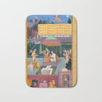 The Story of the Princess of the Blue Pavillion Antique Indian Miniature Painted Illustration Bath Mat Gallery Image 1