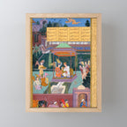 The Story of the Princess of the Blue Pavillion Antique Indian Miniature Painted Illustration Mini Art Print Gallery Image 1