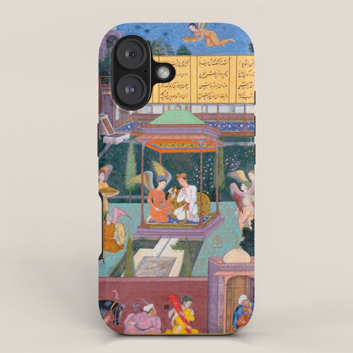 The Story of the Princess of the Blue Pavillion Antique Indian Miniature Painted Illustration iPhone Case Gallery Image 1