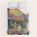 The Story of the Princess of the Blue Pavillion Antique Indian Miniature Painted Illustration Comforter Gallery Image 6