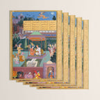 The Story of the Princess of the Blue Pavillion Antique Indian Miniature Painted Illustration Wrapping Paper Gallery Image 3