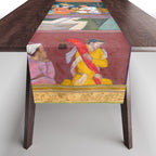 The Story of the Princess of the Blue Pavillion Antique Indian Miniature Painted Illustration Table Runner Gallery Image 1