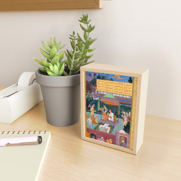 The Story of the Princess of the Blue Pavillion Antique Indian Miniature Painted Illustration Mini Art Print Gallery Image 2