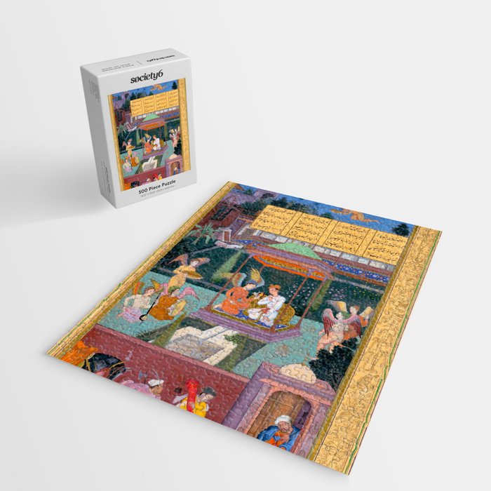 The Story of the Princess of the Blue Pavillion Antique Indian Miniature Painted Illustration Jigsaw Puzzle Gallery Image 2