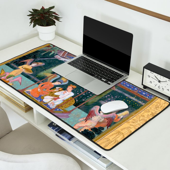 The Story of the Princess of the Blue Pavillion Antique Indian Miniature Painted Illustration Desk Mat Gallery Image 2