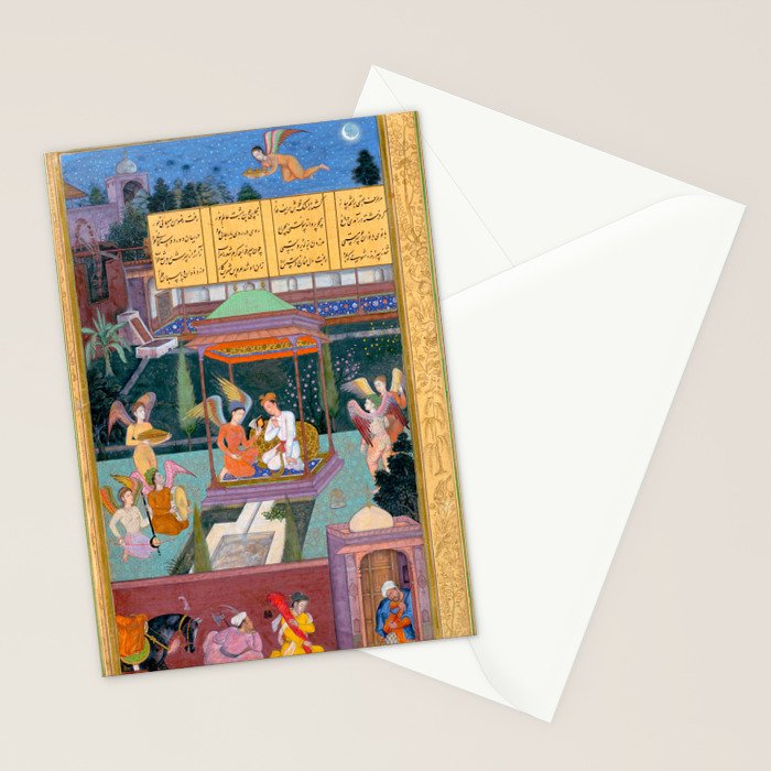 The Story of the Princess of the Blue Pavillion Antique Indian Miniature Painted Illustration Stationery Card Gallery Image 2