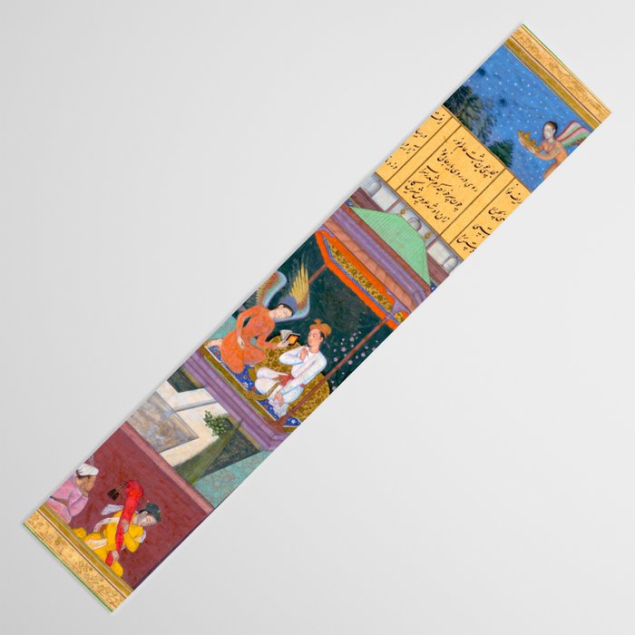 The Story of the Princess of the Blue Pavillion Antique Indian Miniature Painted Illustration Table Runner Gallery Image 3