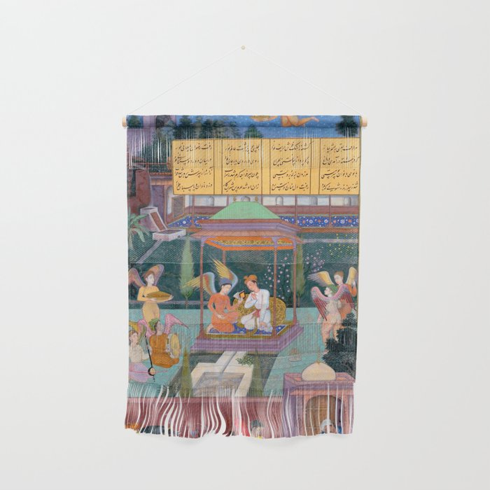 The Story of the Princess of the Blue Pavillion Antique Indian Miniature Painted Illustration Wall Hanging Gallery Image 1