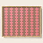 Wavy Stripes Ogee A-Go-Go Eclectic Vertical Pattern in Mocha and Soft Pink Serving Tray Gallery Image 1