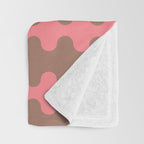 Wavy Stripes Ogee A-Go-Go Eclectic Vertical Pattern in Mocha and Soft Pink Throw Blanket Gallery Image 3