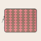 Wavy Stripes Ogee A-Go-Go Eclectic Vertical Pattern in Mocha and Soft Pink Laptop Sleeve Gallery Image 1