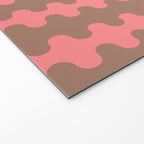 Wavy Stripes Ogee A-Go-Go Eclectic Vertical Pattern in Mocha and Soft Pink Welcome Mat Gallery Image 2