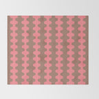 Wavy Stripes Ogee A-Go-Go Eclectic Vertical Pattern in Mocha and Soft Pink Throw Blanket Gallery Image 2