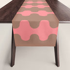 Wavy Stripes Ogee A-Go-Go Eclectic Vertical Pattern in Mocha and Soft Pink Table Runner Gallery Image 1