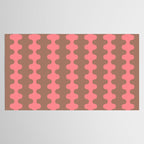 Wavy Stripes Ogee A-Go-Go Eclectic Vertical Pattern in Mocha and Soft Pink Tablecloth Gallery Image 2