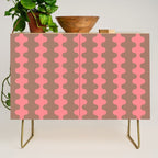 Wavy Stripes Ogee A-Go-Go Eclectic Vertical Pattern in Mocha and Soft Pink Credenza Gallery Image 1