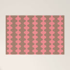 Wavy Stripes Ogee A-Go-Go Eclectic Vertical Pattern in Mocha and Soft Pink Welcome Mat Gallery Image 1