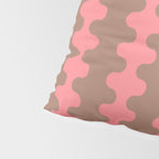 Wavy Stripes Ogee A-Go-Go Eclectic Vertical Pattern in Mocha and Soft Pink Pillow Sham Gallery Image 4
