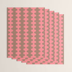 Wavy Stripes Ogee A-Go-Go Eclectic Vertical Pattern in Mocha and Soft Pink Wrapping Paper Gallery Image 3