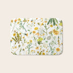 Scandinavian Yellow Wildflowers Botanical Summer Meadow Bath Mat Gallery Image 1