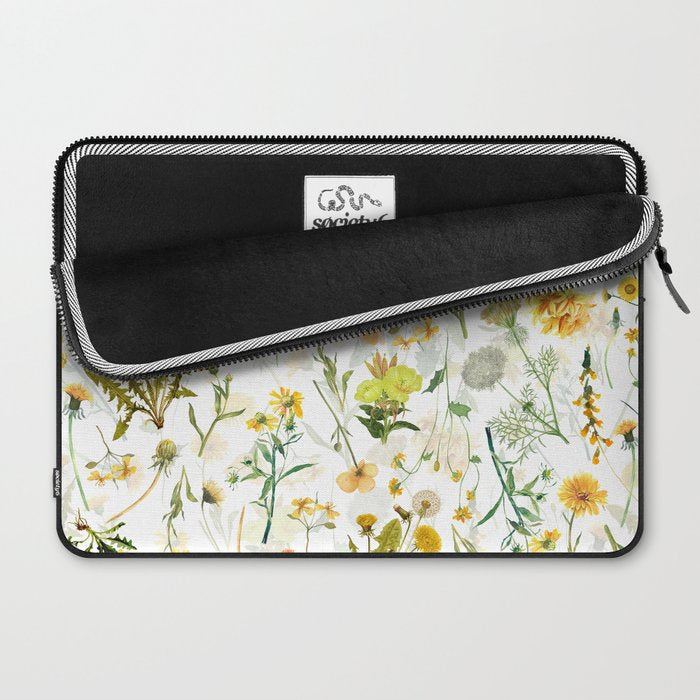 Scandinavian Yellow Wildflowers Botanical Summer Meadow Laptop Sleeve Gallery Image 2