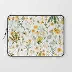 Scandinavian Yellow Wildflowers Botanical Summer Meadow Laptop Sleeve Gallery Image 1