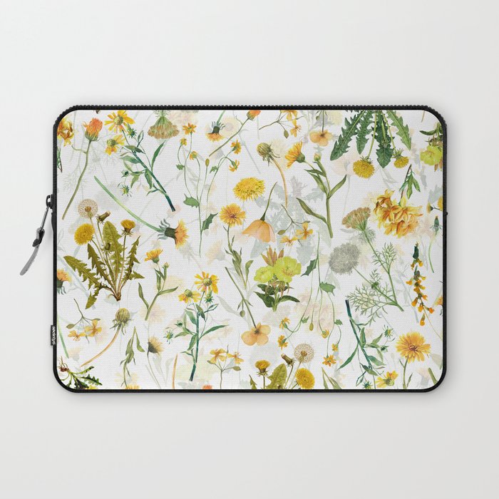 Scandinavian Yellow Wildflowers Botanical Summer Meadow Laptop Sleeve Gallery Image 1