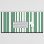 Classic Stripes XXXIX - Kelly Green Desk Mat Gallery Image 1